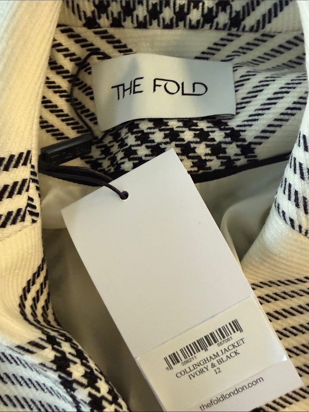 The Fold Black & White Plaid Wrap Blazer - Picture 2 of 7